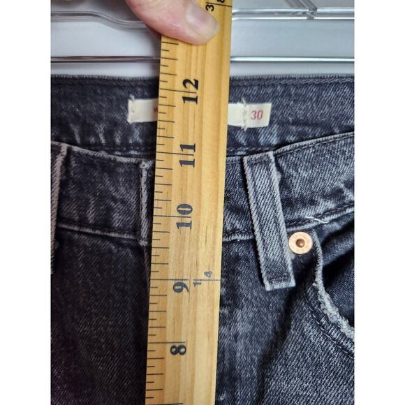 Levis Wedgie Straight womens 30 button fly black/gray classic premium denim - Picture 9 of 10